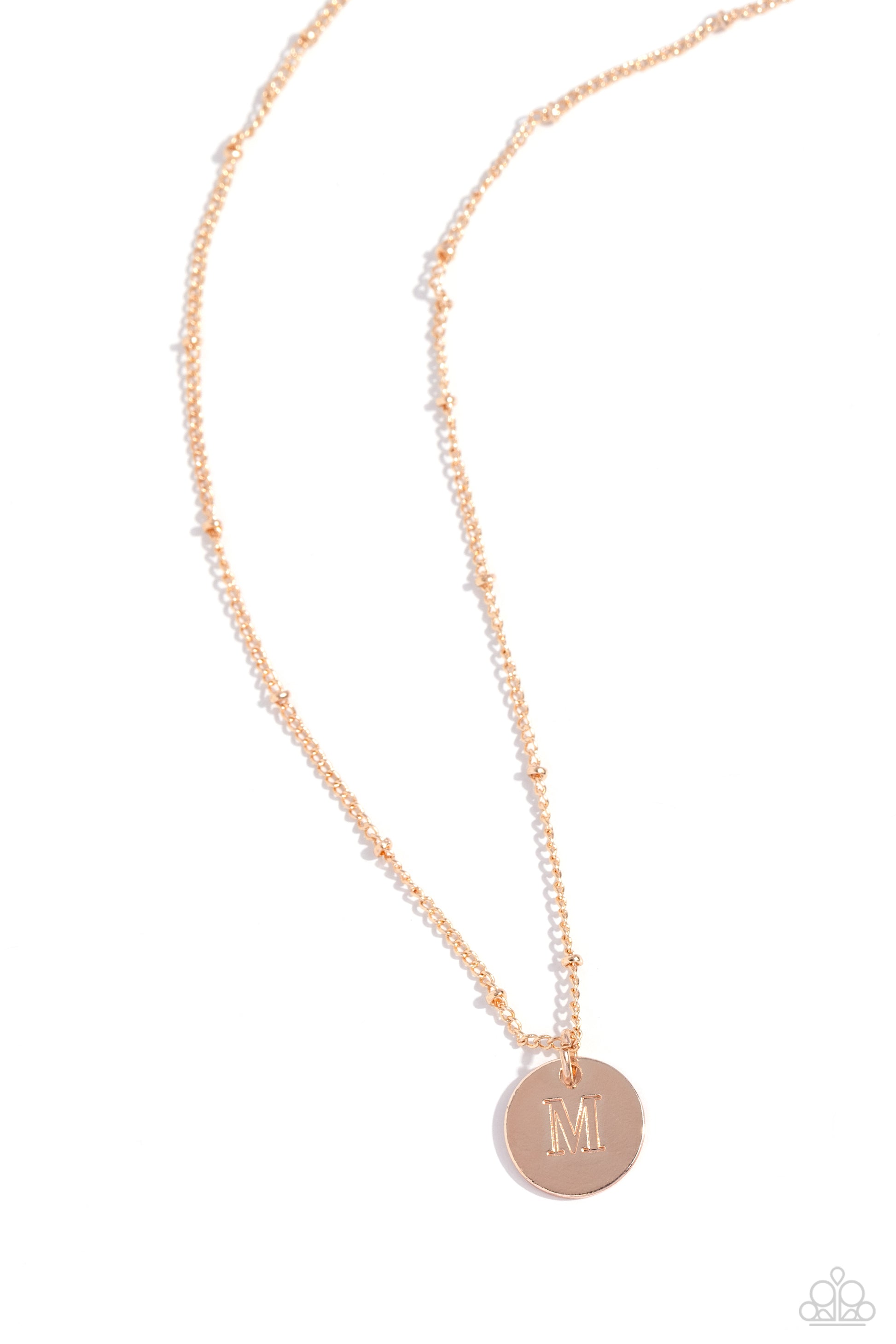 Initial Elegance - rose gold - M - Paparazzi necklace
