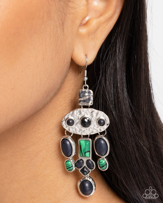 Inspired Interval - black - Paparazzi earrings