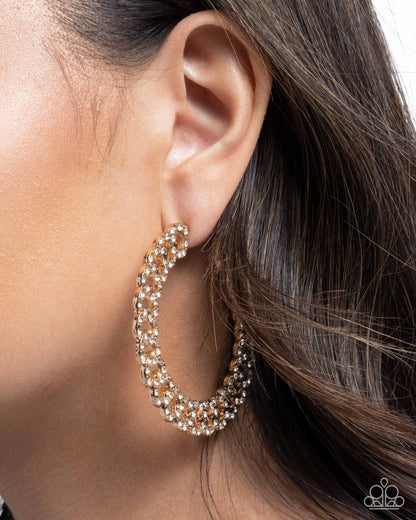 Interlocked Icing - gold - Paparazzi earrings