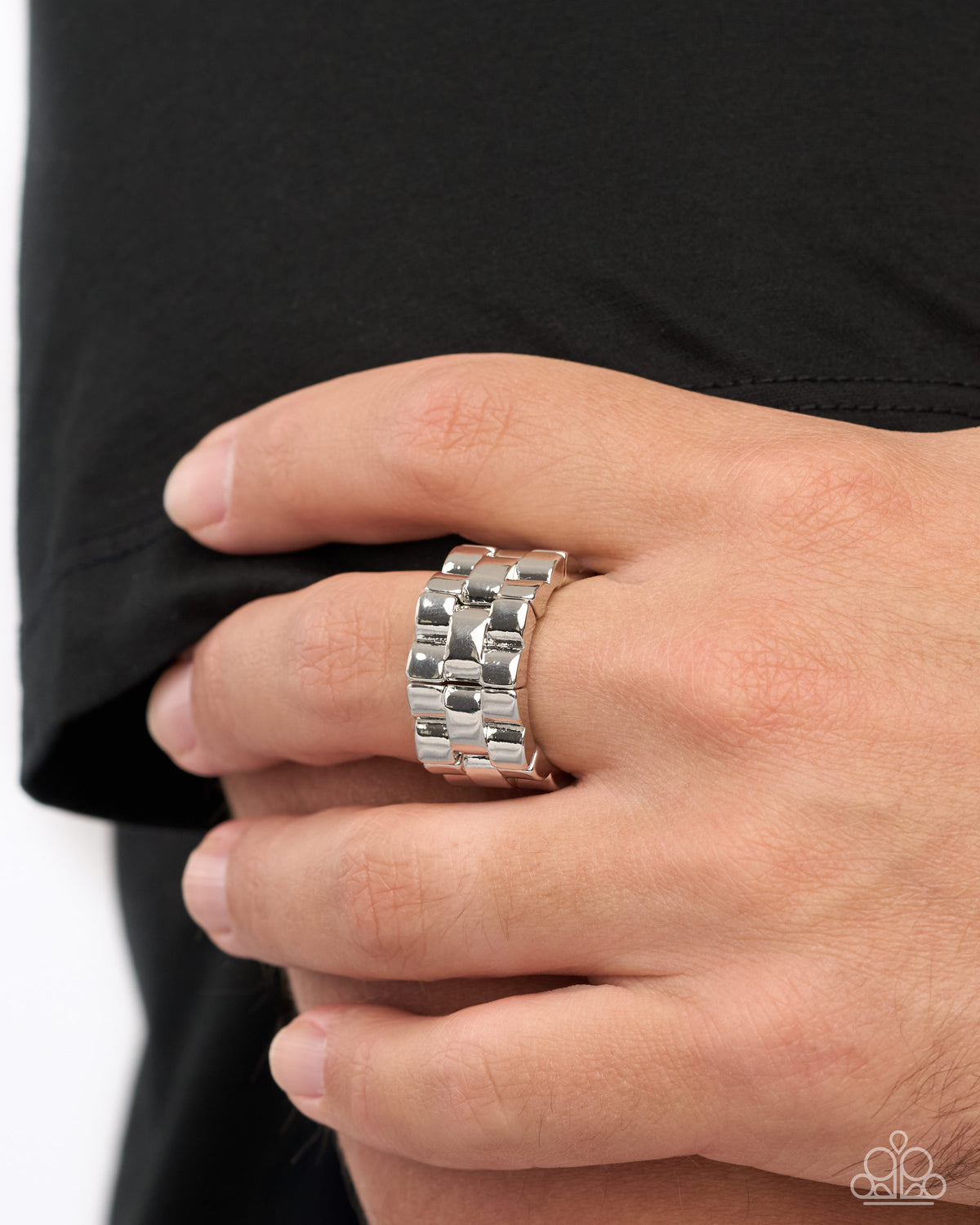 Interlocked Identity - silver - Paparazzi MENS ring