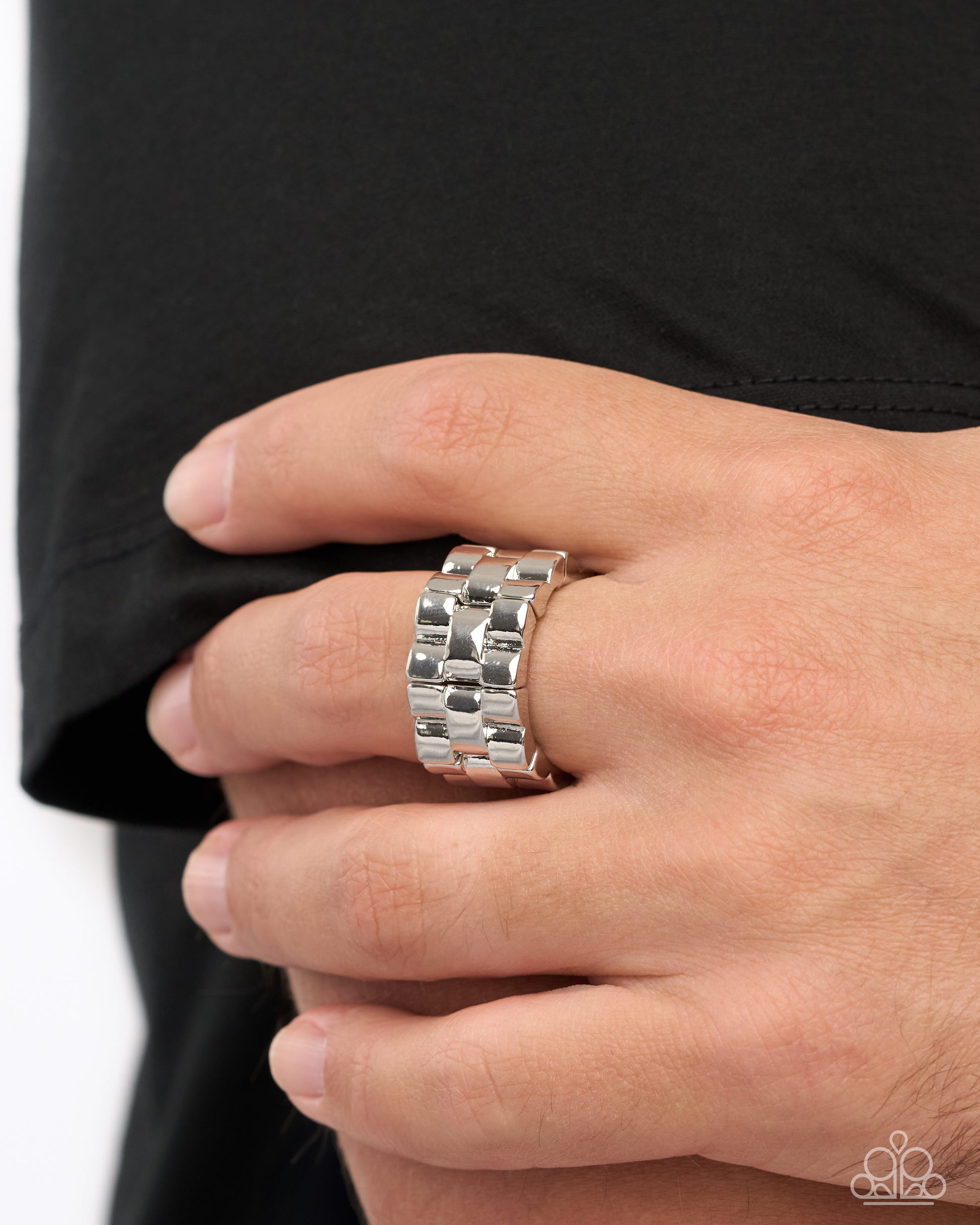 Interlocked Identity - silver - Paparazzi MENS ring
