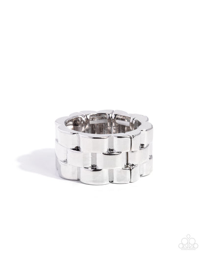 Interlocked Identity - silver - Paparazzi MENS ring