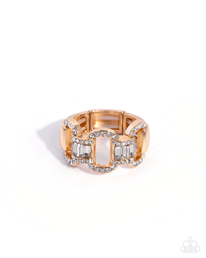 Interlocked Ideology - gold - Paparazzi ring