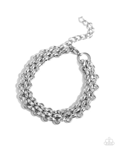 Interlocked Independence - silver - Paparazzi MENS bracelet