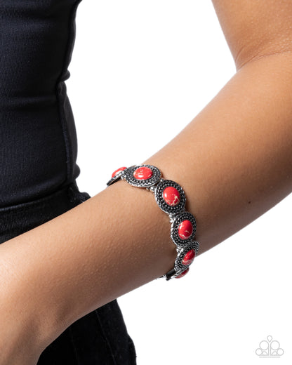 Intoxicating Texture - red - Paparazzi bracelet