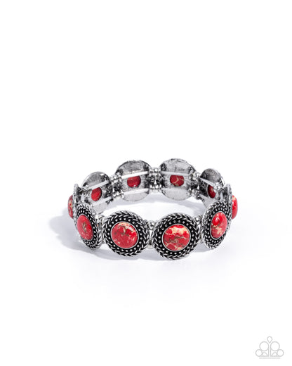 Intoxicating Texture - red - Paparazzi bracelet