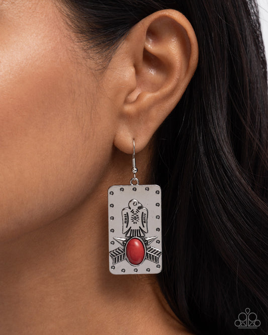 Invincible Icon - red - Paparazzi earrings