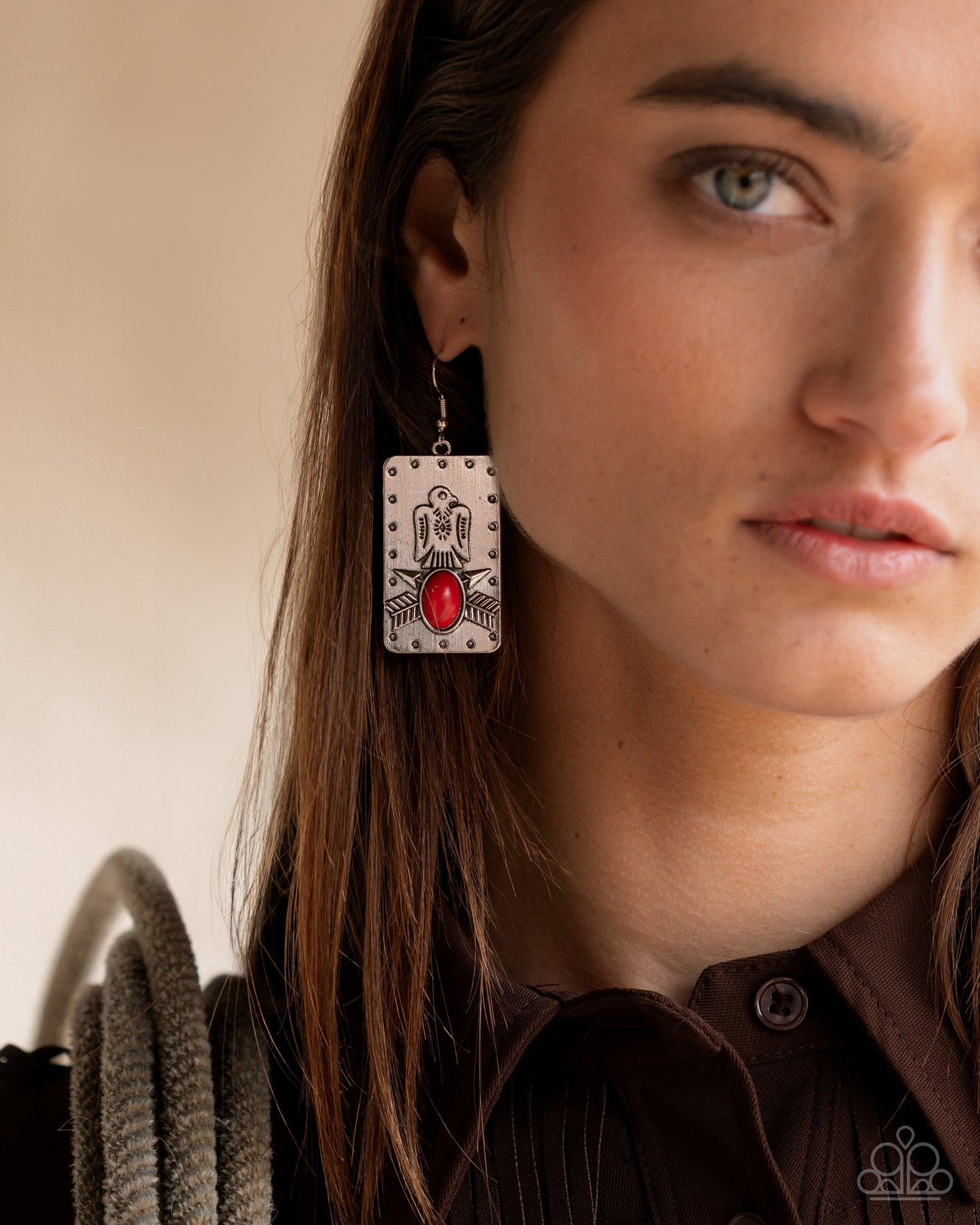 Invincible Icon - red - Paparazzi earrings