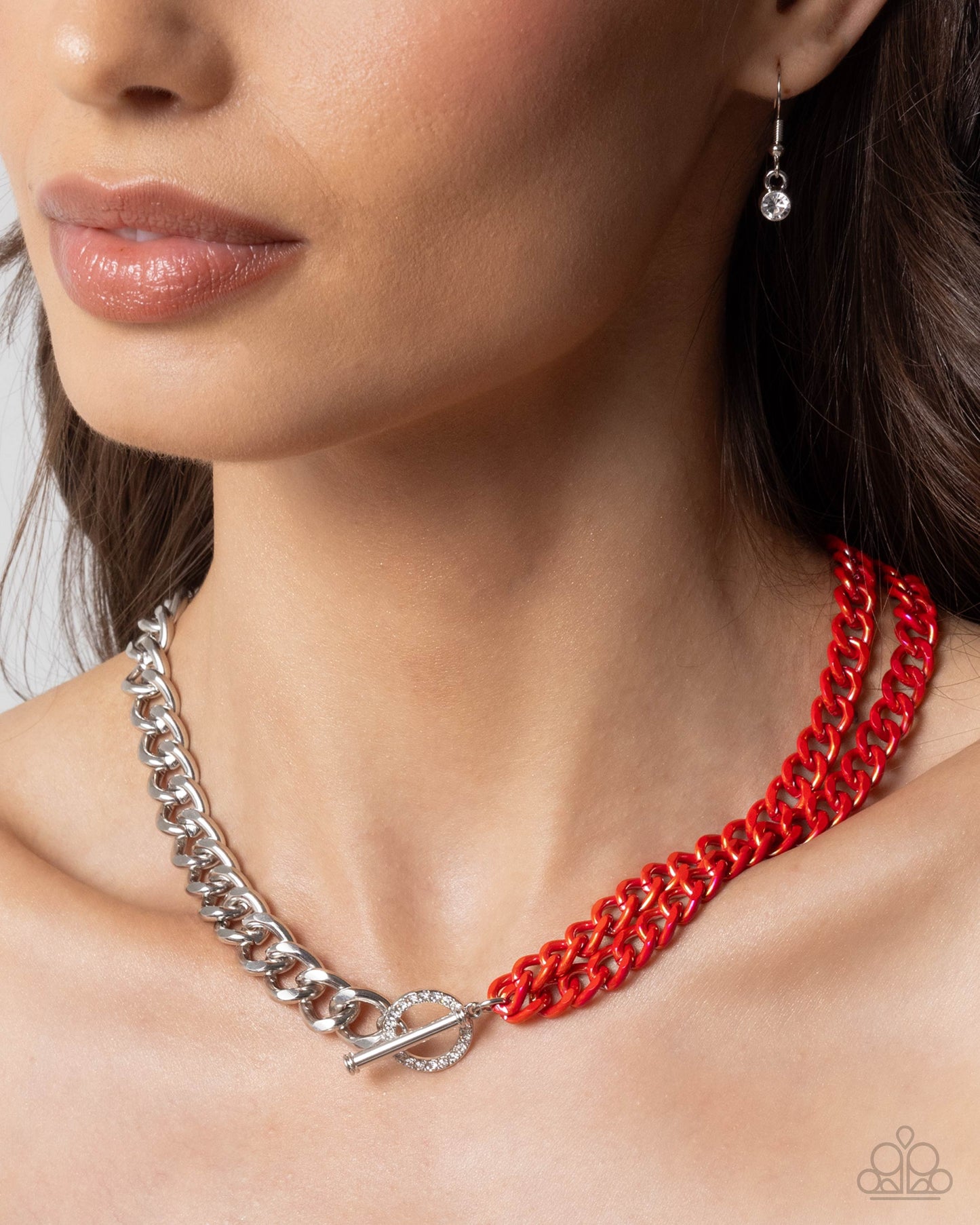 Iridescent Icon - red - Paparazzi necklace