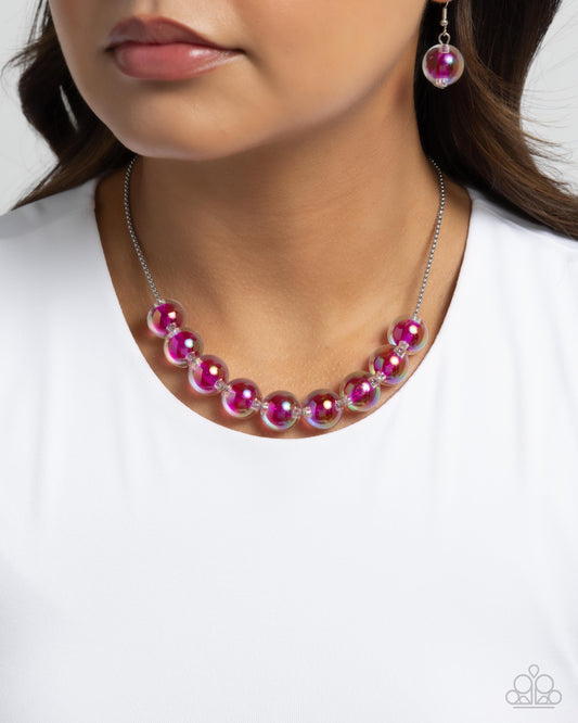 Iridescent Identity - pink - Paparazzi necklace