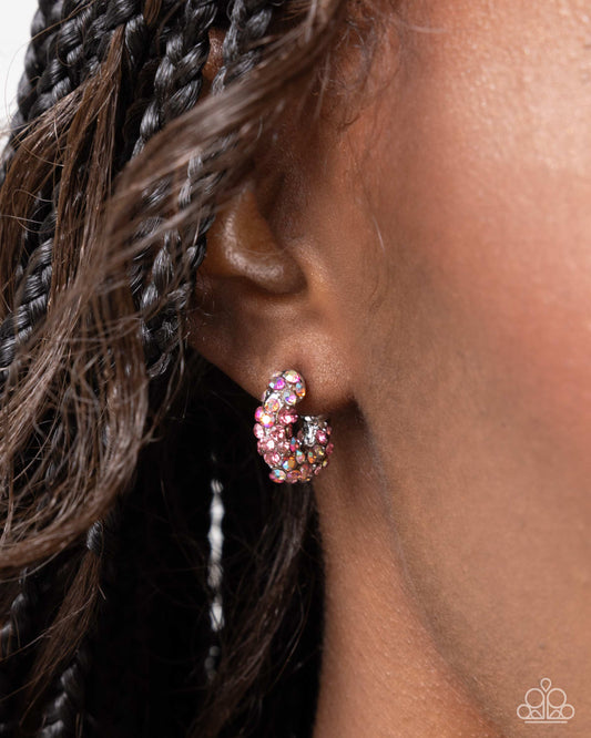 Iridescent Improv - pink - Paparazzi earrings