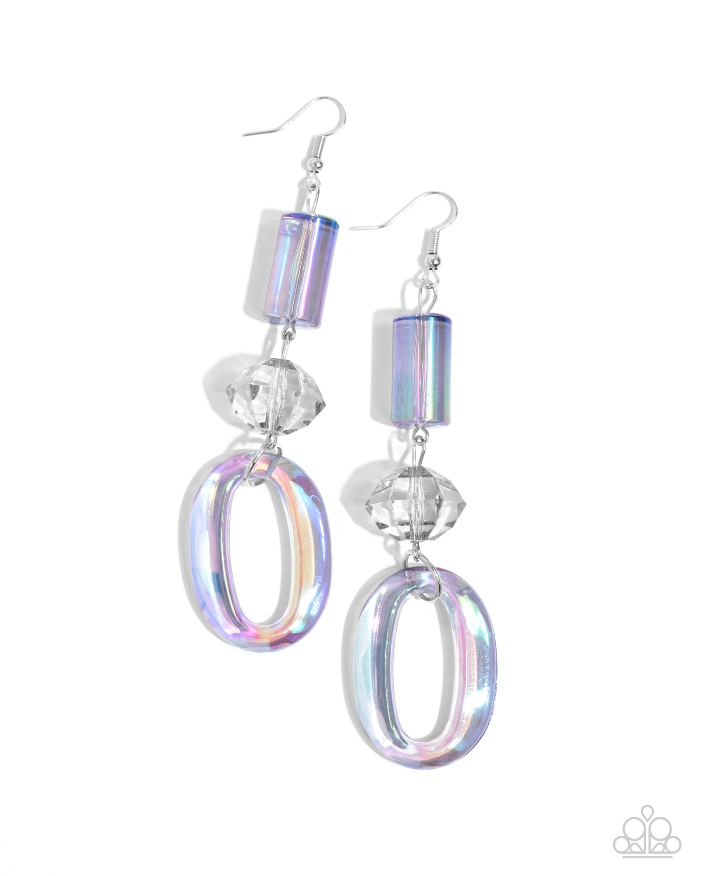 Iridescent Infatuation - silver - Paparazzi earrings