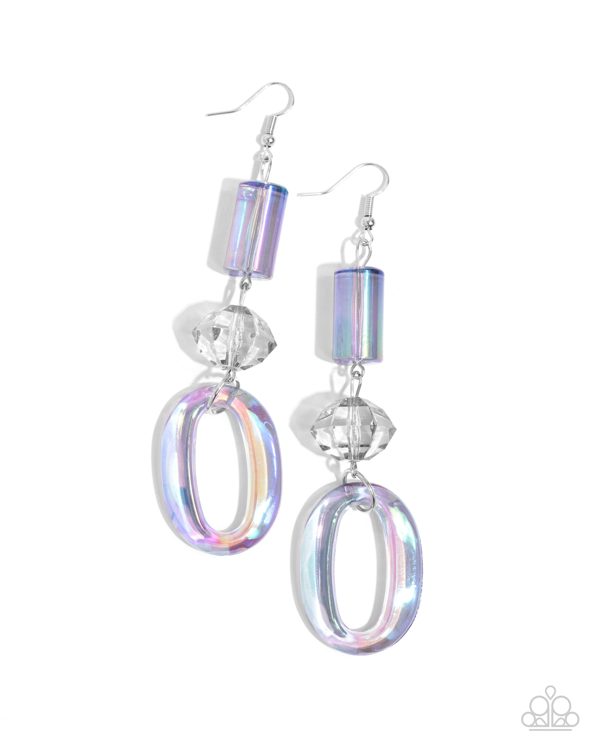 Iridescent Infatuation - silver - Paparazzi earrings