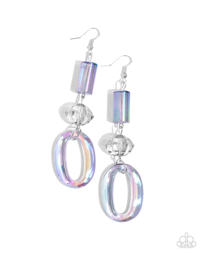Iridescent Infatuation - silver - Paparazzi earrings