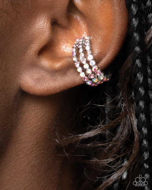 Iridescent Influence - pink - Paparazzi ear cuff