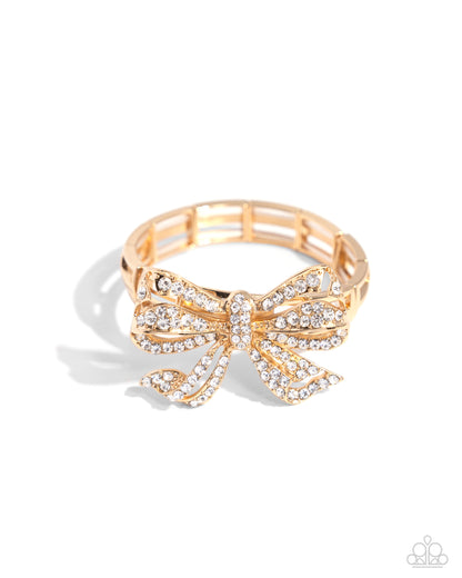 Its All A-BOW-t Me - gold - Paparazzi bracelet
