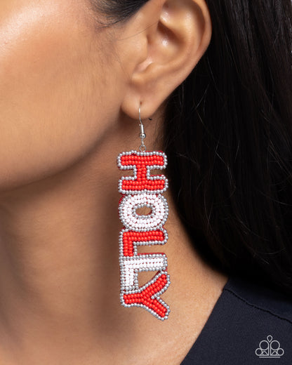 Jolly Holiday - multi (red) - Paparazzi earrings