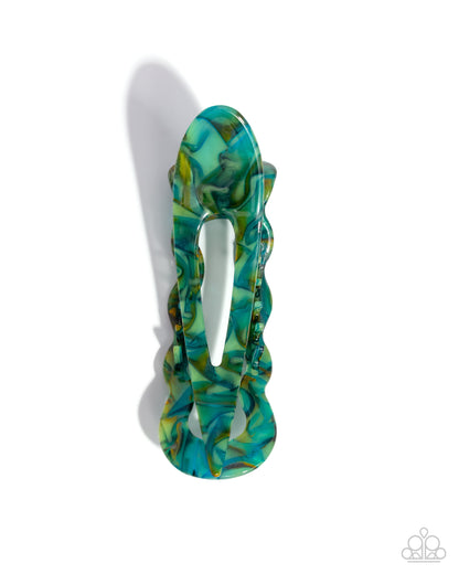 Jovial Jellyfish - green - Paparazzi hair clip