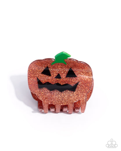 Jubilant Jack-O-Lantern - orange - Paparazzi hair clip