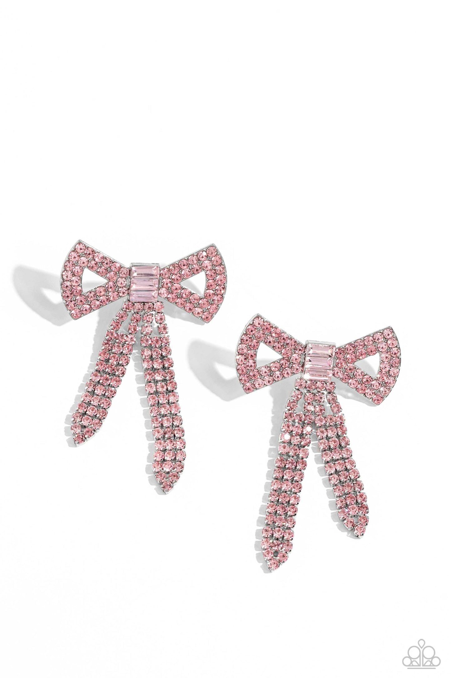 Just BOW With It - pink - Paparazzi earrings