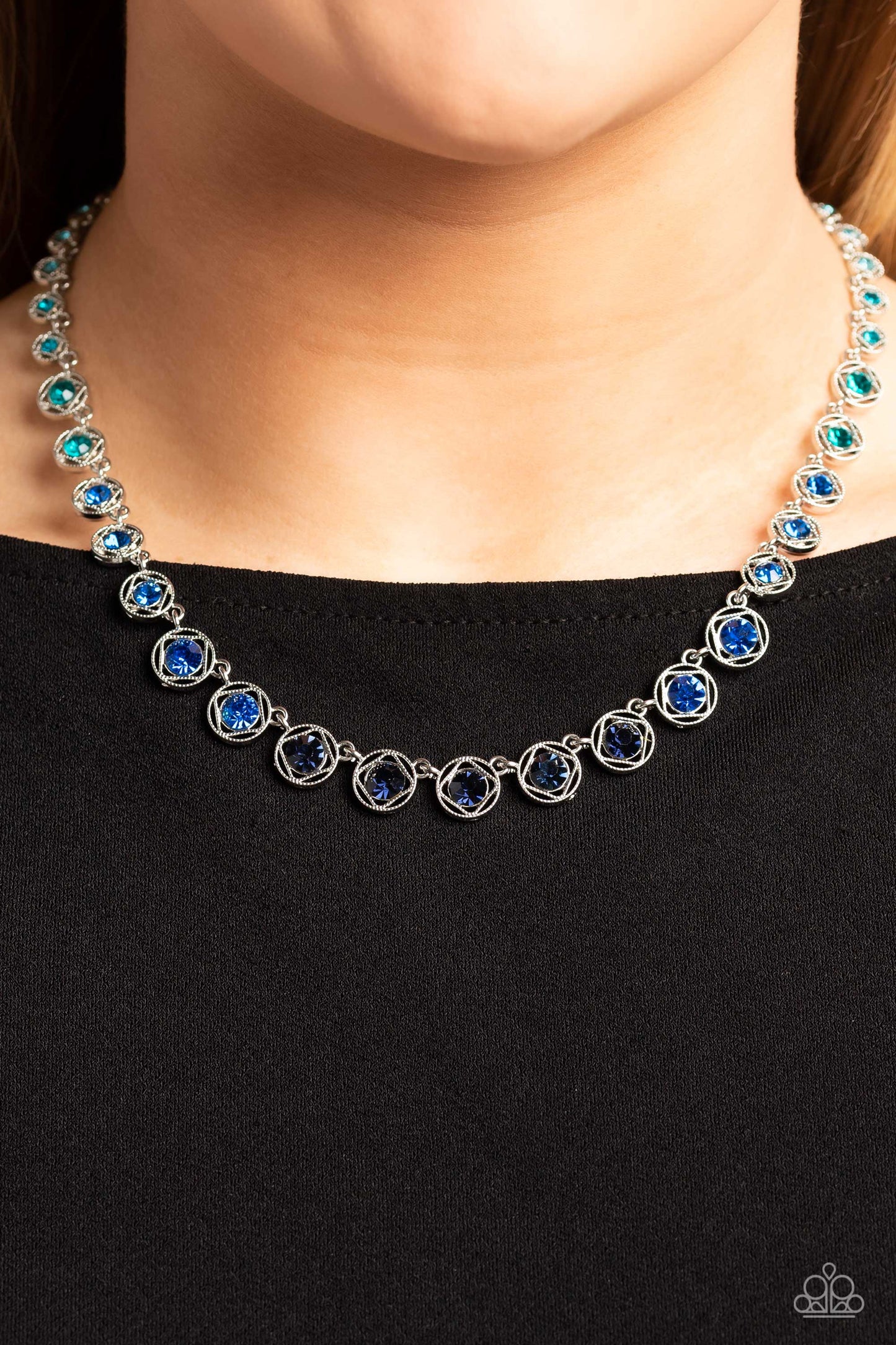 Kaleidoscope Charm - blue - Paparazzi necklace