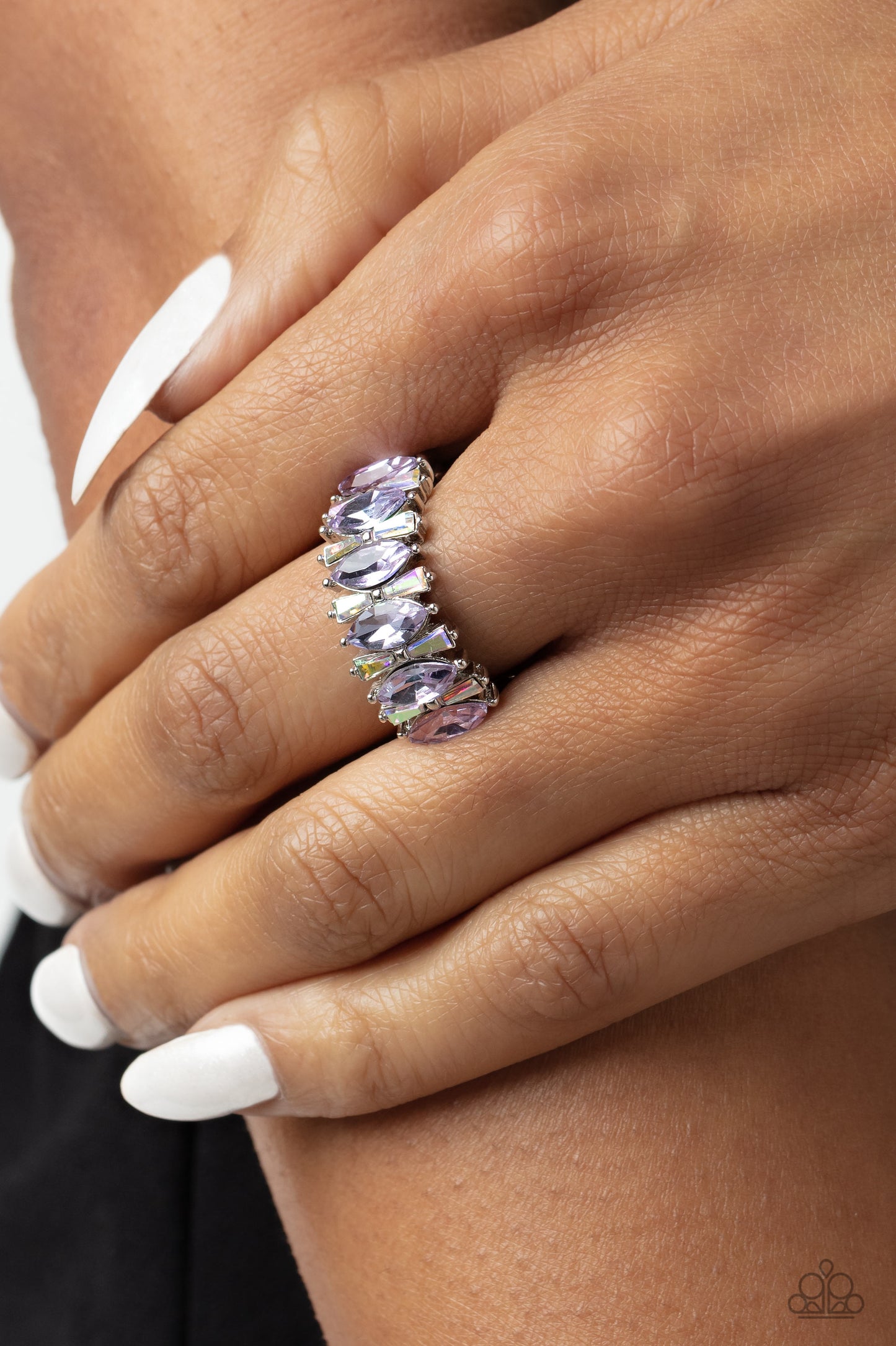 Kaleidoscopic Knockout - purple - Paparazzi ring