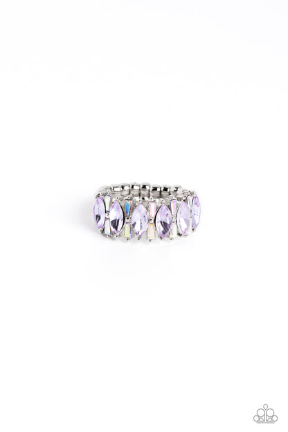 Kaleidoscopic Knockout - purple - Paparazzi ring