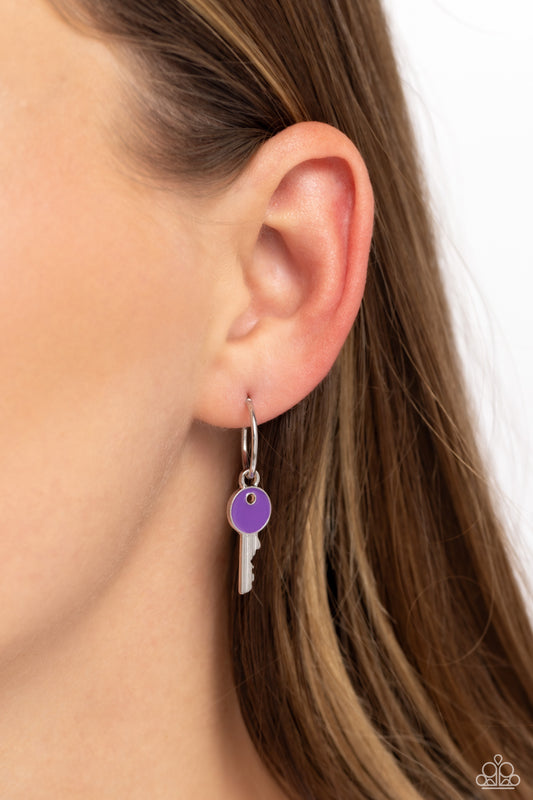 Key Performance - purple - Paparazzi earrings