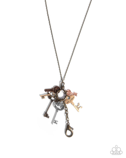 Key Ring - multi - Paparazzi LANYARD necklace