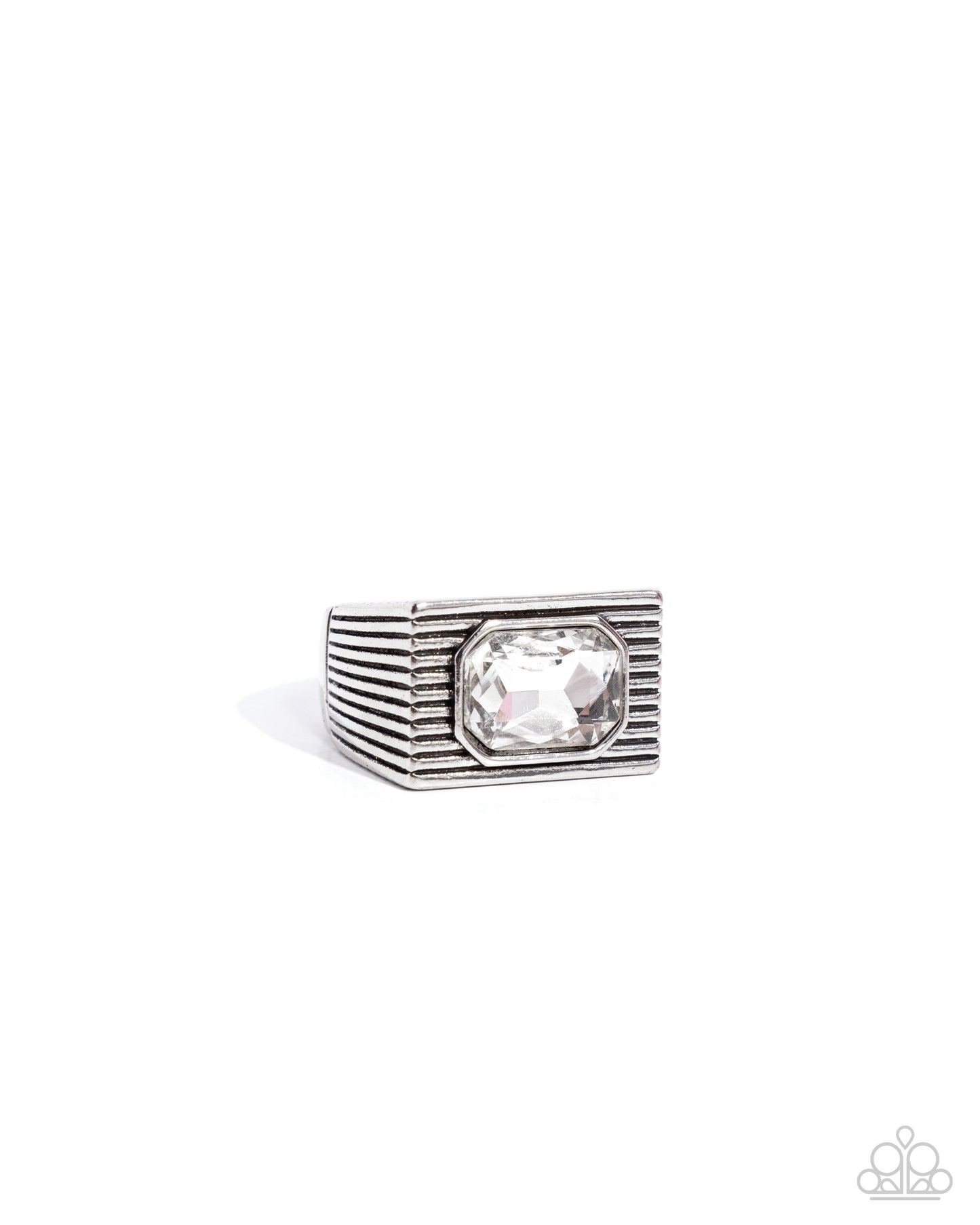 Knockout Tournament - white - Paparazzi MENS ring