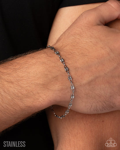 LOCK Band - silver - Paparazzi MENS bracelet