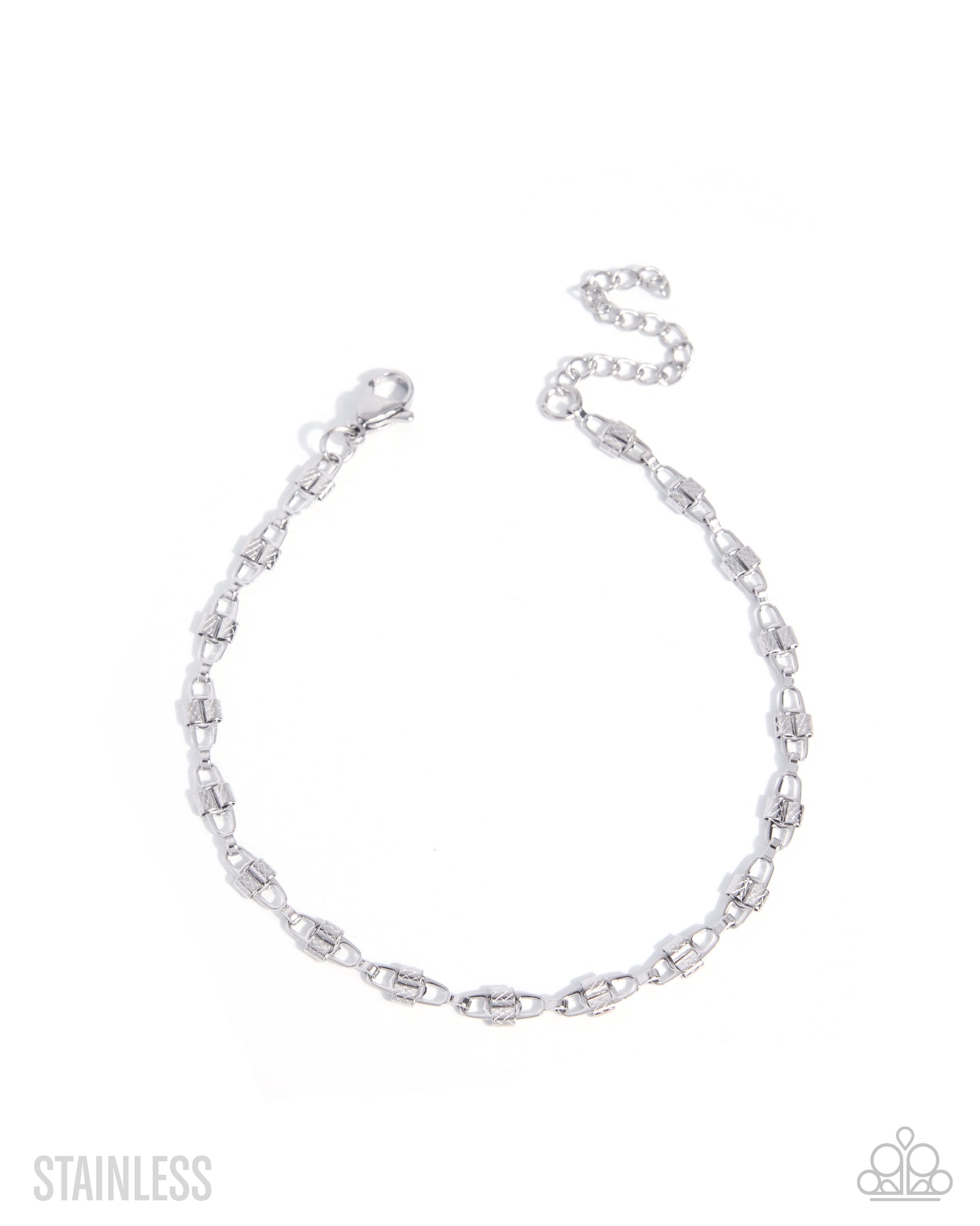 LOCK Band - silver - Paparazzi MENS bracelet