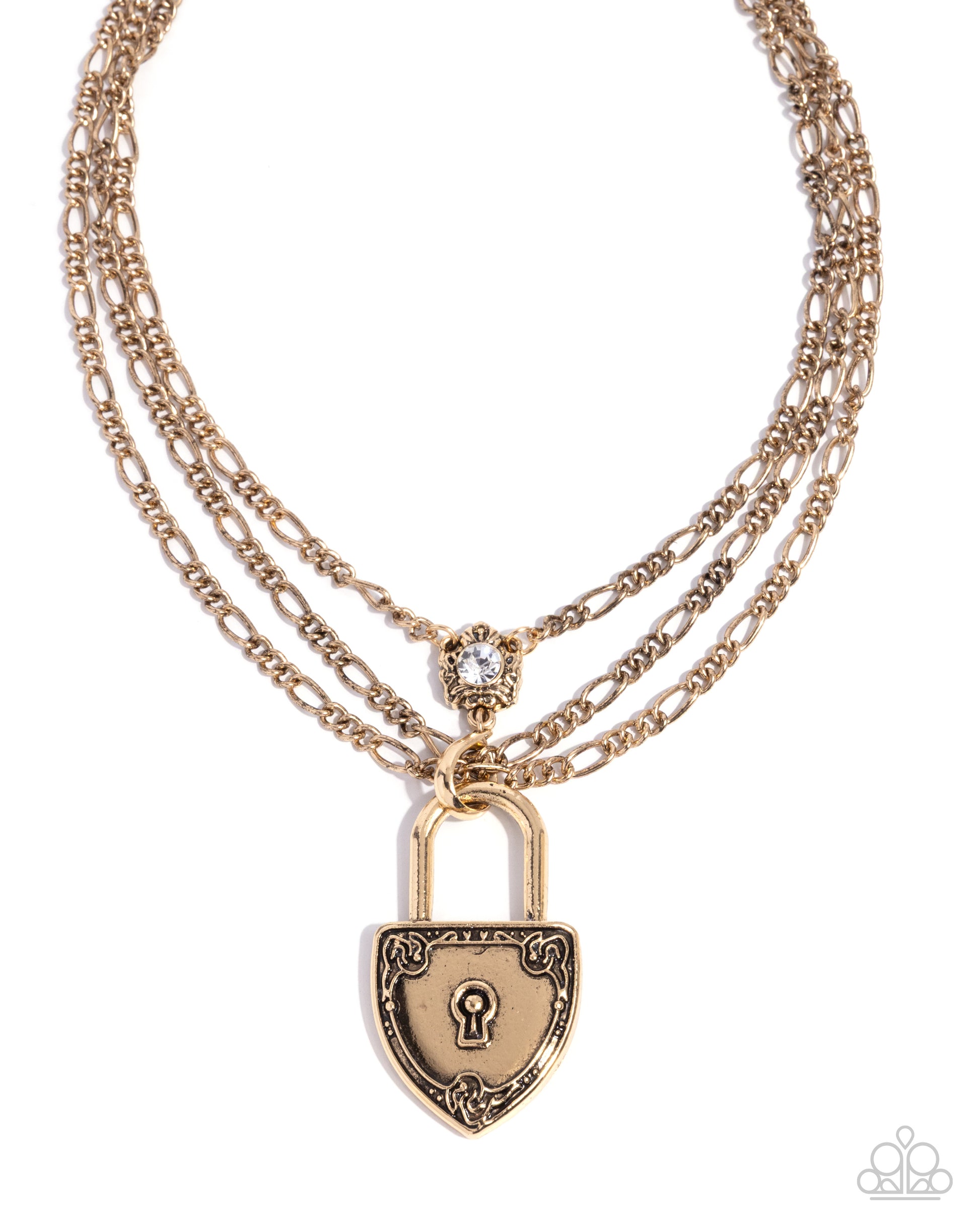 LOCK Show - gold - Paparazzi necklace