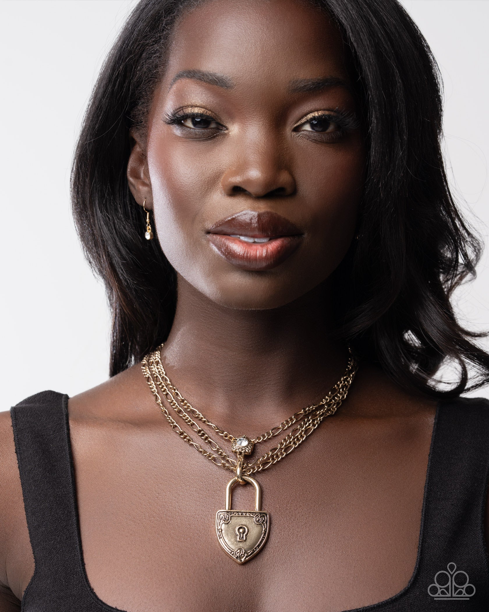 LOCK Show - gold - Paparazzi necklace