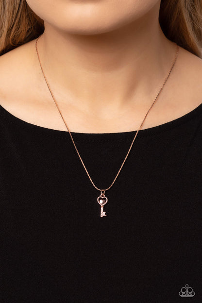 LOVE-Locked - rose gold - Paparazzi necklace