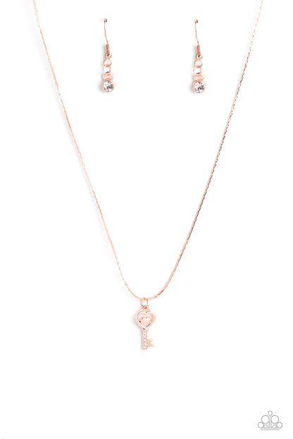 LOVE-Locked - rose gold - Paparazzi necklace