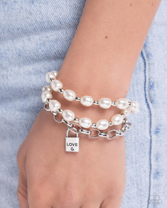 LOVE-Locked Legacy - white - Paparazzi bracelet