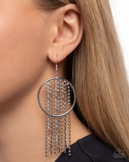 Laborious Lure - silver - Paparazzi earrings