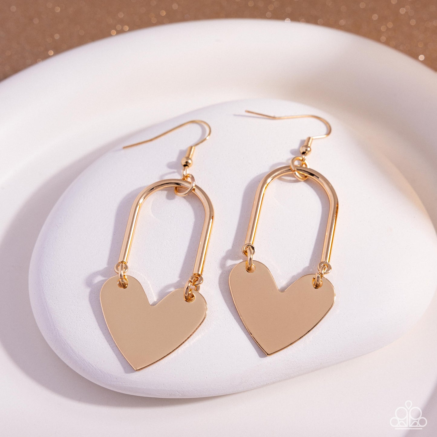 Lady Locket - gold - Paparazzi earrings