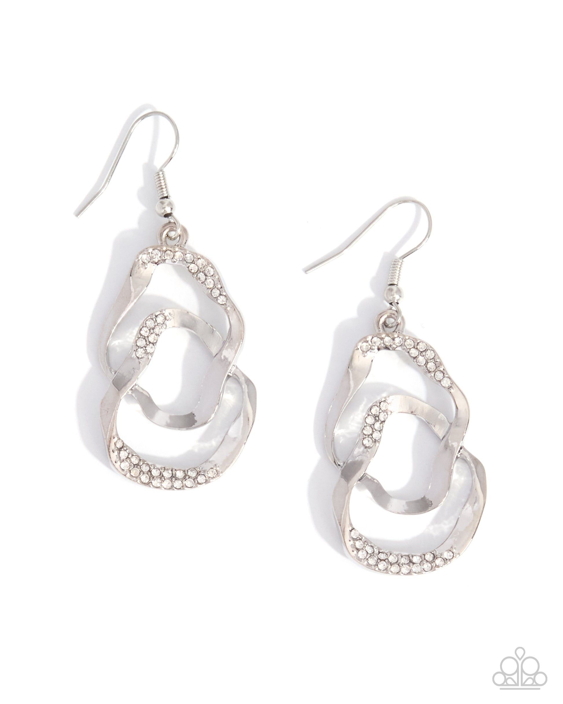 Laid-Back Layers - white - Paparazzi earrings