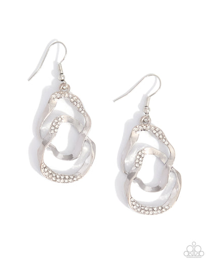 Laid-Back Layers - white - Paparazzi earrings