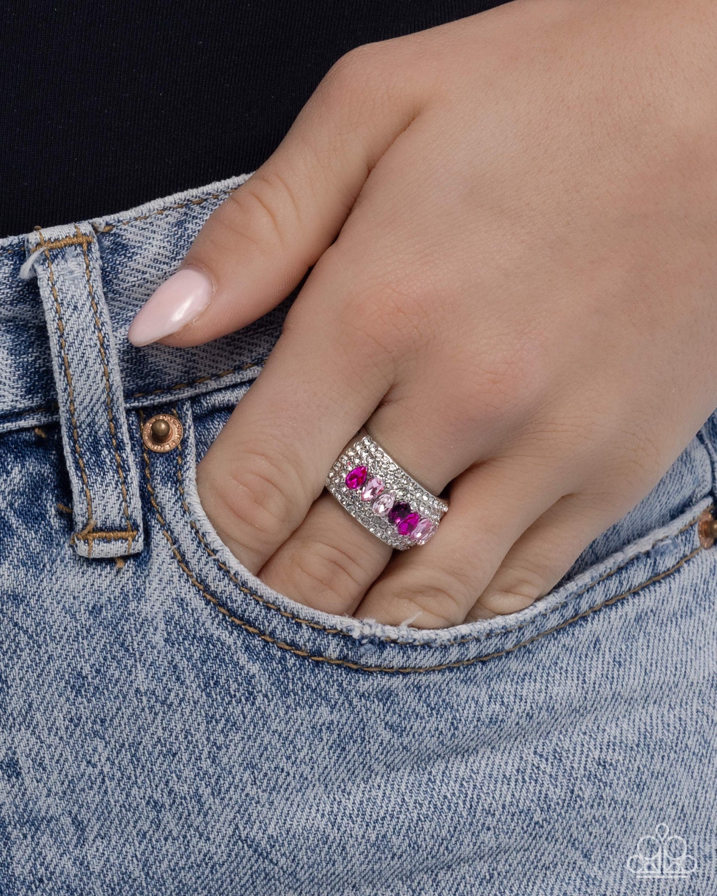 Laid-Back Linear - pink - Paparazzi ring