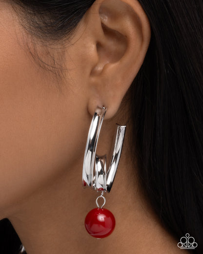 Larger Than LEISURE - red - Paparazzi earrings