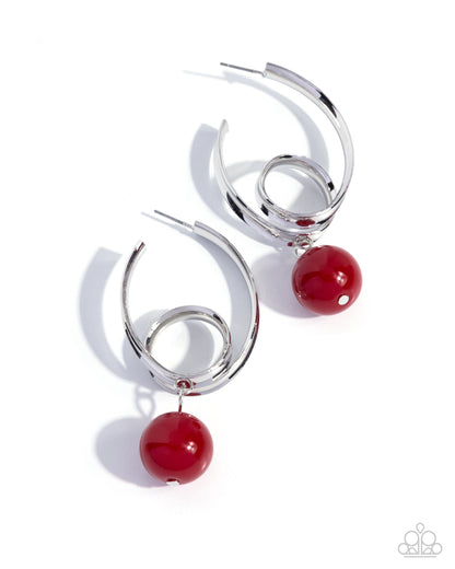 Larger Than LEISURE - red - Paparazzi earrings