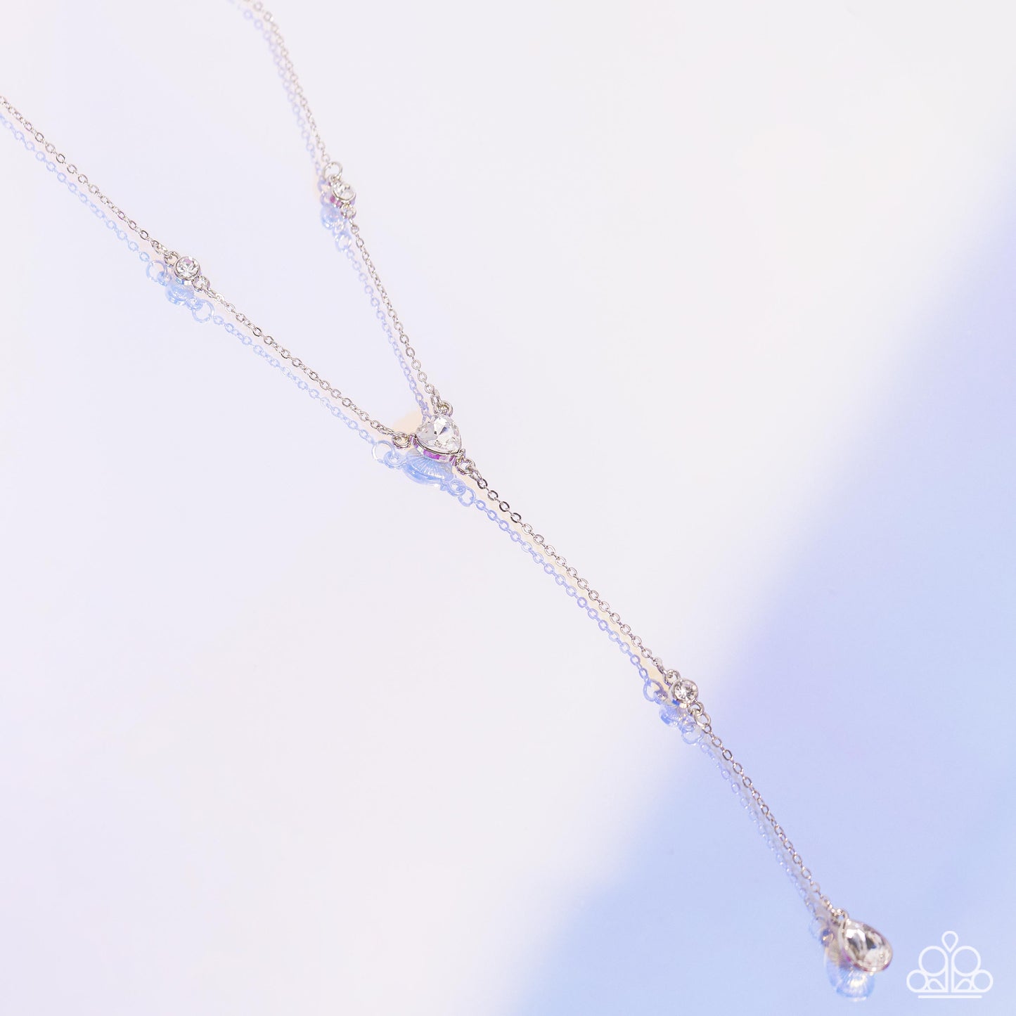 Lavish Lariat - white - Paparazzi necklace