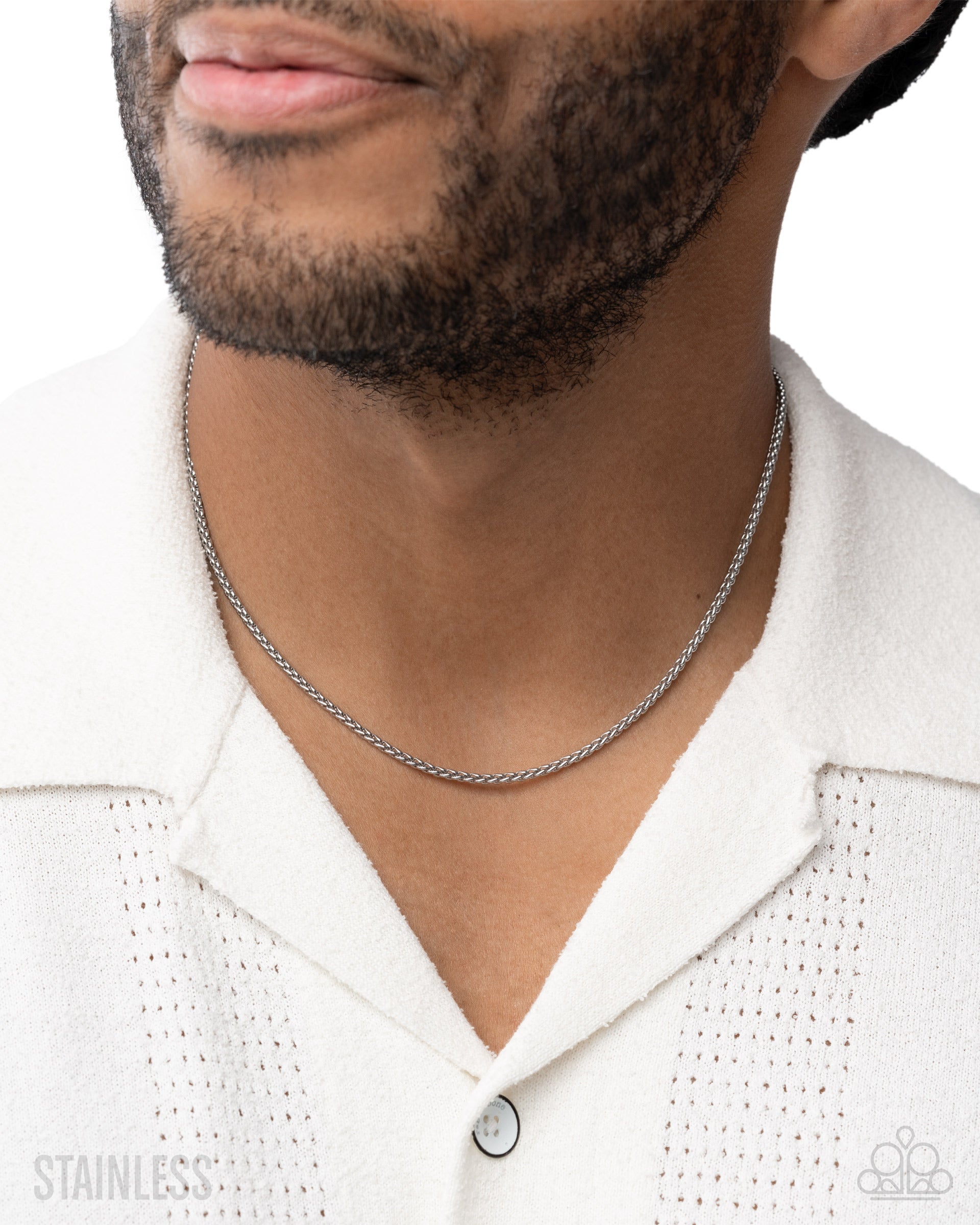 Lavish Leverage - silver - Paparazzi MENS necklace