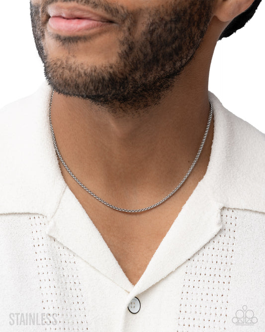Lavish Leverage - silver - Paparazzi MENS necklace