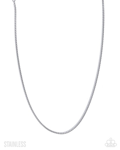 Lavish Leverage - silver - Paparazzi MENS necklace