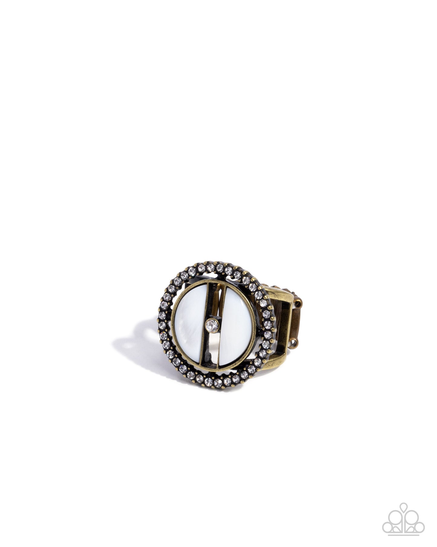 Lavish Looking Glass - brass - Paparazzi ring