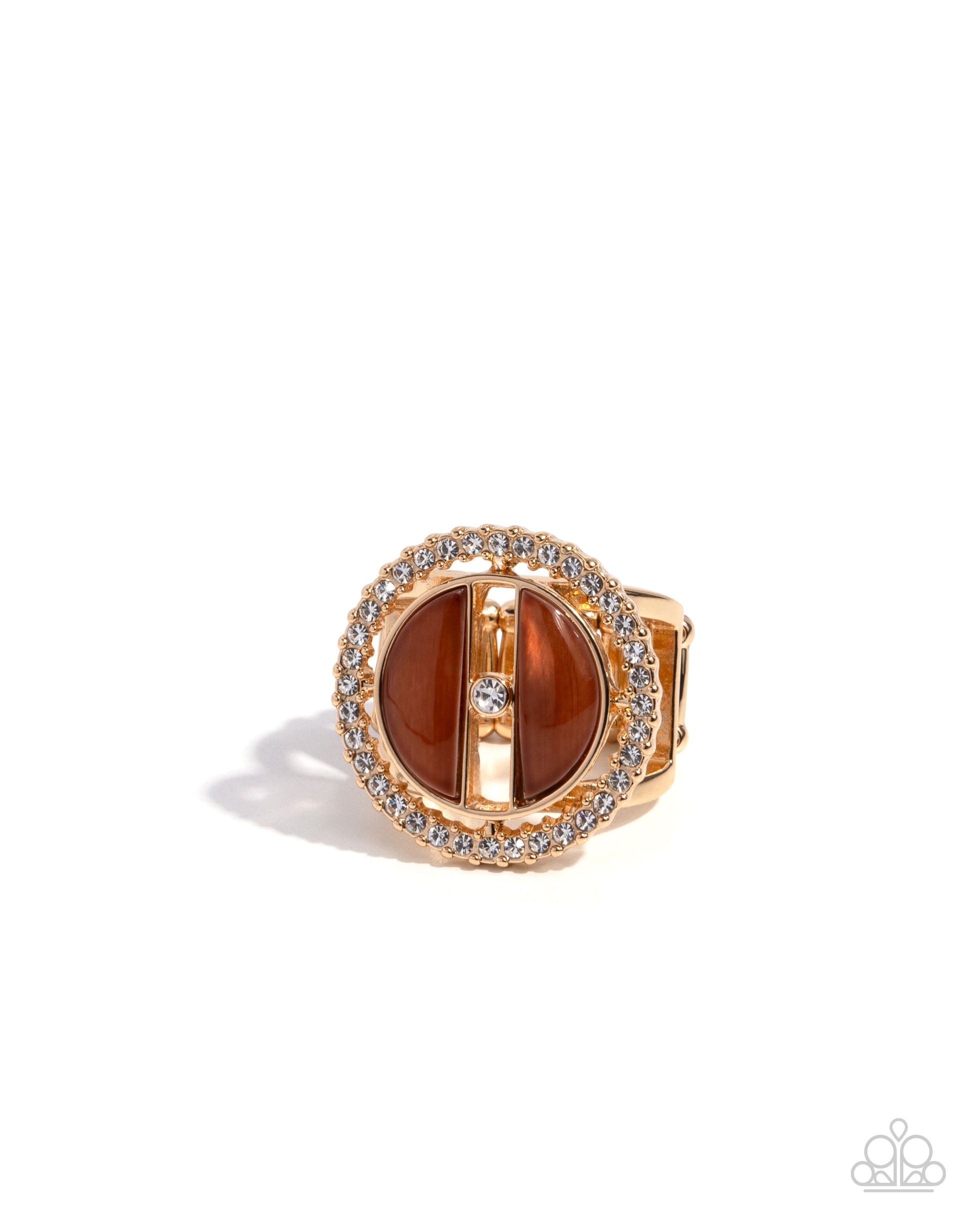 Lavish Looking Glass - brown - Paparazzi ring